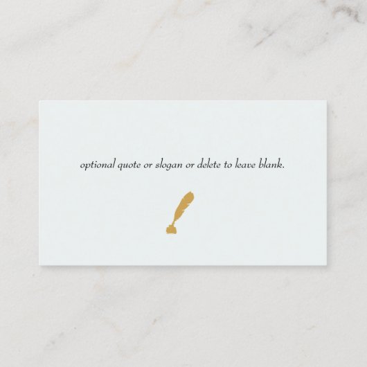 クイル及びインクボトル名刺 名刺 (裏面)