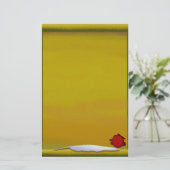 クイル及び赤いワックスのドラゴンのシールが付いている羊皮紙 便箋 (スタンド正面)