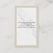 クイル羽根ペンロゴ | ホワイトマーブル 名刺 (裏面)