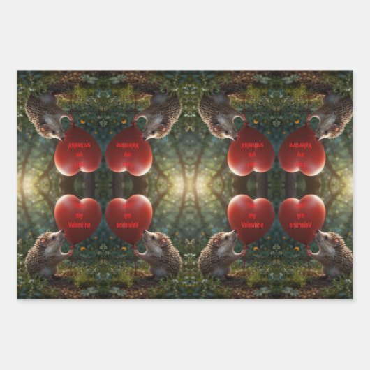 クイル・ユー・ビー・マイ・バレンタイン ラッピングペーパーシート (正面2)