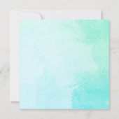 クインエレガントセアニェラインアクアターコイズティール(緑がかった色)フローラ 招待状 (裏面)