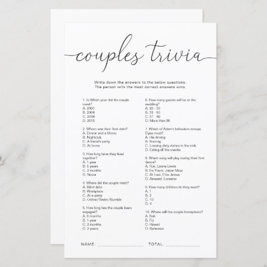 クインカップルミニマルズトリビアゲーム (正面/裏面)