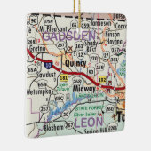 クインシーフロリダの地図 セラミックオーナメント (右)