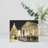 クインシー・マーケットのクリスマスツリー ボストン ポストカード (スタンド正面)