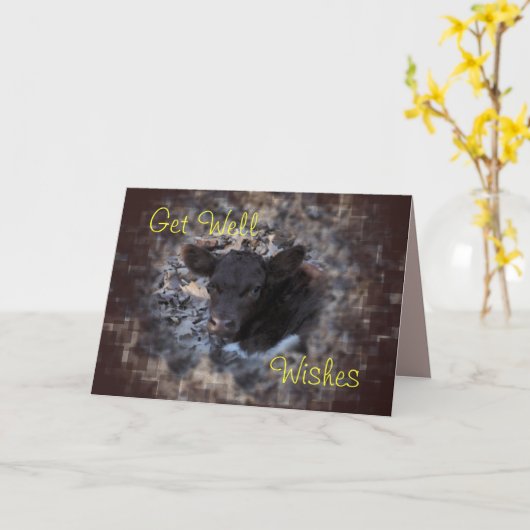 クインシーPinzgauerの子牛5896 -大事な行事を作って下さい カード (黄色い花)