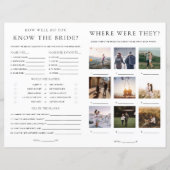 クインスクリプトブライダルシャワーゲームとメニューブックレット (裏面)