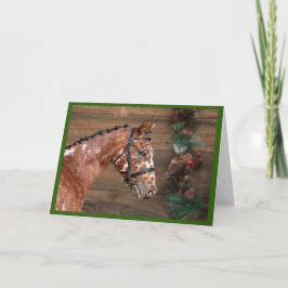 クインストラップスタリオンホースクリスマスホリデーカード サンキューカード