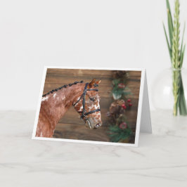 クインストラップスタリオンホースクリスマスホリデーカード サンキューカード