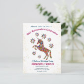 クインスユニコーンキンセニェラ誕生祝い ポストカード (スタンド正面)