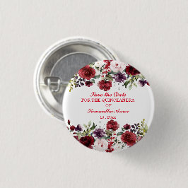 クインセアネラのためのパーソナライズされたSave the date マグネット 缶バッジ