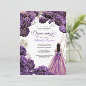 クインセニェラリーガルパ王室のープル&バラ金ゴールド&ガウン 招待状 (スタンド正面)