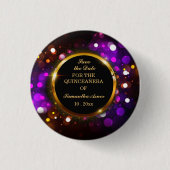 クインセパーソナライズされたーナーセーブザデートマグネット 缶バッジ (正面)