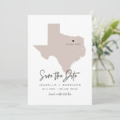 クインダラステキサス州赤面ピンクマップザデイト 招待状 (スタンド正面)