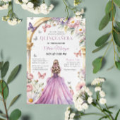 クインテンセラグラムパープルドレスバースデーパーティー サンキューカード