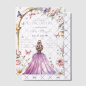 クインテンセラグラムパープルドレスバースデーパーティー ベラム紙招待状 (オフセット (招待状))