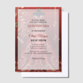 クインテンセラグラムレッドドレスバースデーパーティー招待状 ベラム紙招待状 (オフセット)