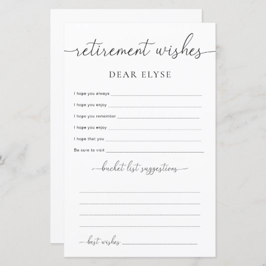 クインミニマリスト退職願い (正面/裏面)