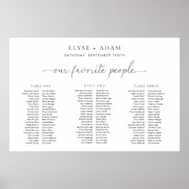 クインミニマル3バンケットテーブルプランフォームボード ポスター