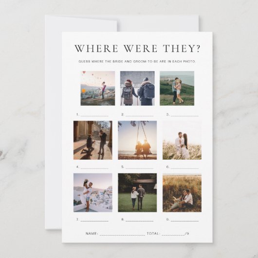 クイン どこでバケーション フォト ゲーム 招待状 (正面)