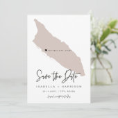 クイン ブラッシュ ピンク アルバ マップ フォト セーブ・ザ・デート 招待状 (スタンド正面)