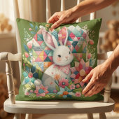 クイールトと花のウサギちゃん クッション