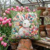 クイールトと花のウサギちゃん クッション