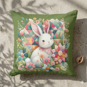クイールトと花のウサギちゃん クッション