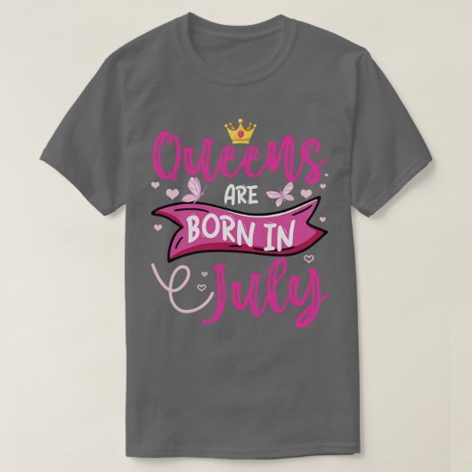 クイーンおもしろいは生まれ7月の誕生日クイーン Tシャツ (デザイン正面)