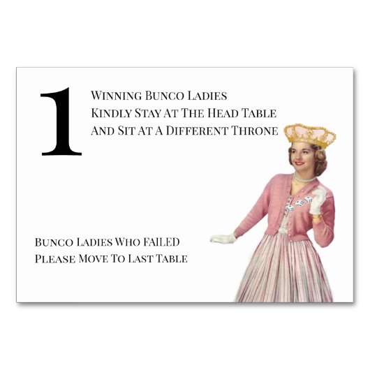 クイーンおもしろいテーブルワンバンコ テーブルナンバー (正面)