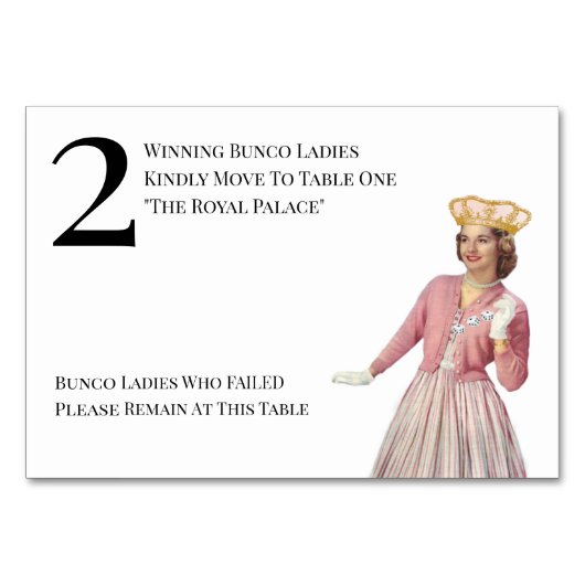 クイーンおもしろいテーブル2バンコ テーブルナンバー (正面)