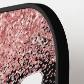 クイーンおもしろいピンクグリッター ピックルボールラケット (左詳細)