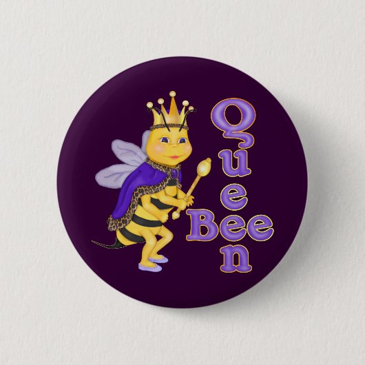 クイーンおもしろい・ビー 缶バッジ (正面)