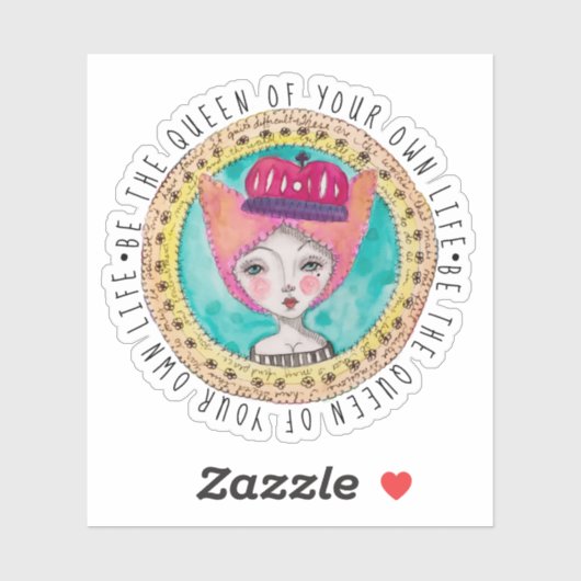 クイーンお洒落カラフルオリジナルアートおもしろい引用文 シール (シート)