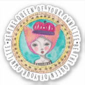 クイーンお洒落カラフルオリジナルアートおもしろい引用文 シール (正面)
