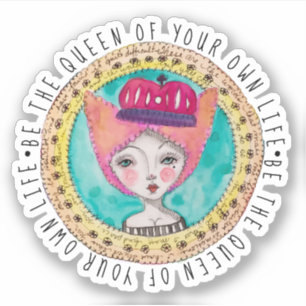 クイーンお洒落カラフルオリジナルアートおもしろい引用文 シール