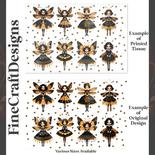 クイーンお洒落ビー人形ファンタジーE5デコページ 薄葉紙