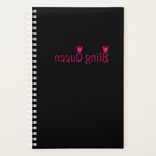 クイーンきらきら光るリバースピンクパパラッチライブ鏡 プランナー手帳 (正面)