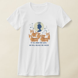 クイーンとコーギおもしろい Tシャツ