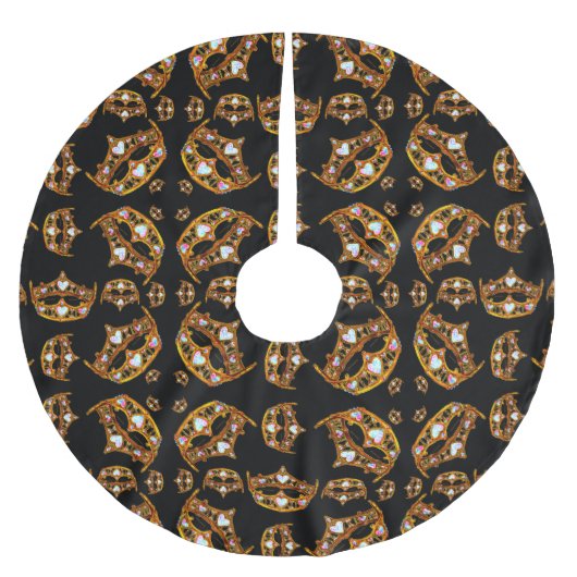 クイーンのハート金ゴールドクラウンティアラ黒いツリースカート ブラッシュドポリエステルツリースカート (正面)