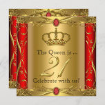 クイーンまたはキングリーガルレッド金ゴールド21st誕生日パーティー 招待状<br><div class="desc">女王または王プリンス王室の、赤金ゴールドエリート21歳の誕生日パーティー。金ゴールド王室のリーガルレッド。エレガントな誕生日パ華美ーティ金ゴールド。エレガント誕生日招待状男性へパーティーと女性。</div>