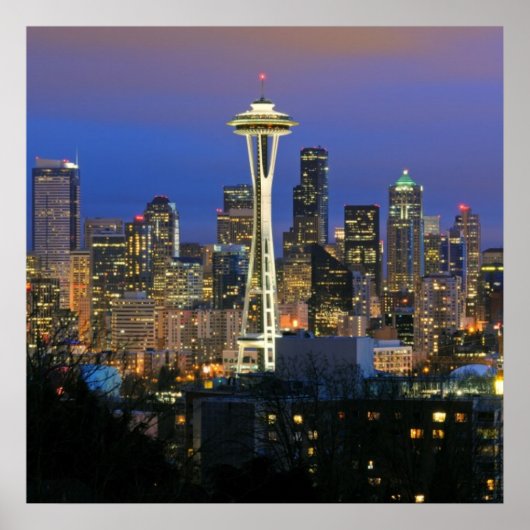 クイーンアンのケリー公園から見られるシアトル ポスター (正面)