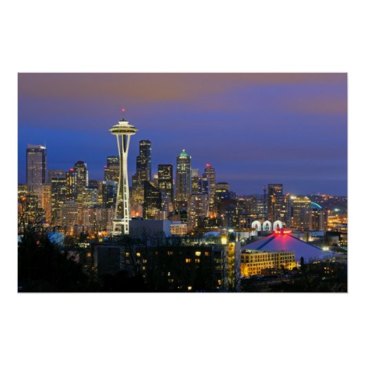 クイーンアンのケリー公園から見られるシアトル ポスター (正面)