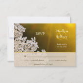 クイーンアンズのレース夏のワイルドフラワーウェディングRSVP 出欠カード (正面)