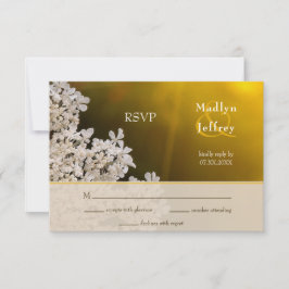 クイーンアンズのレース夏のワイルドフラワーウェディングRSVP 出欠カード
