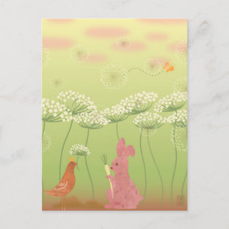 クイーンアンズレースイラストレーション葉書からのギフト ポストカード