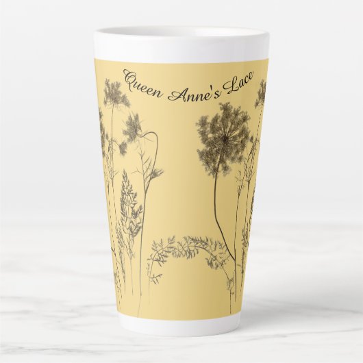 クイーンアンズレースオンアザ大ラテマグカップ カフェラテマグ (正面)