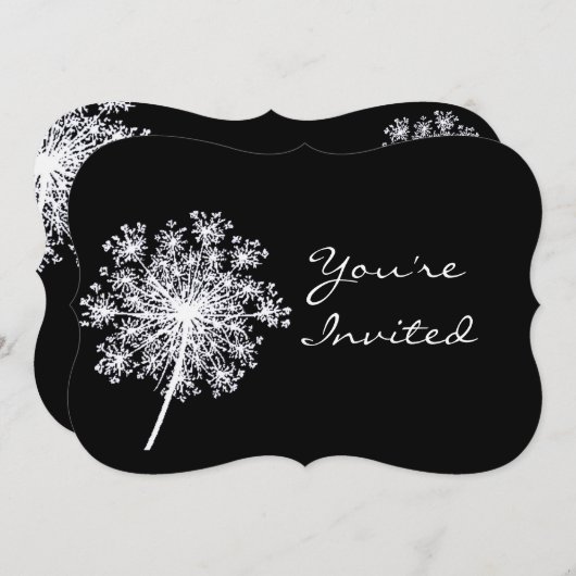 クイーンアンズレースガーデンフラワーバースデーパーティー 招待状 (正面/裏面)