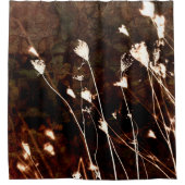 クイーンアンズレースダークブラウングリーンタペストリー シャワーカーテン (正面)