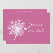 クイーンアンズレースフラワーガールズバースデーパーティー 招待状 (正面/裏面)