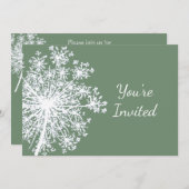 クイーンアンズレースフラワーグリーンクラシック招待状 招待状 (正面/裏面)